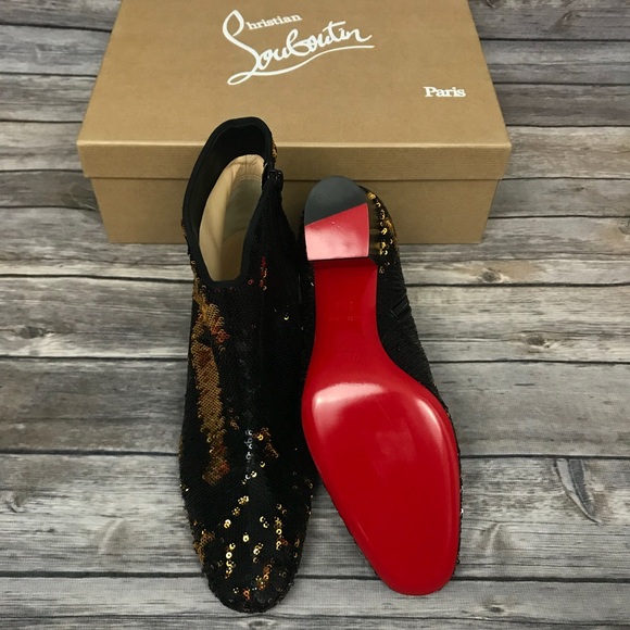 New Christian Louboutin Disco Paillettes Booties - Picture 4 of 8